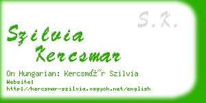 szilvia kercsmar business card